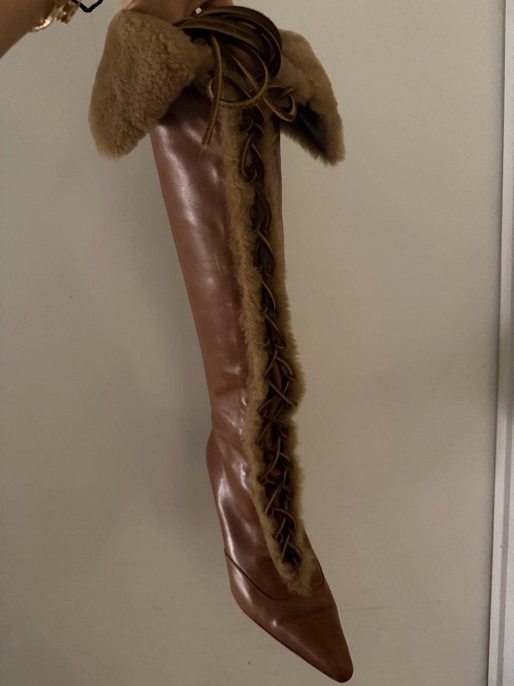 manolo blahnik vintage fur boots - Picture 1 of 4
